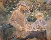 Berthe Morisot Manet and his daughter oil painting